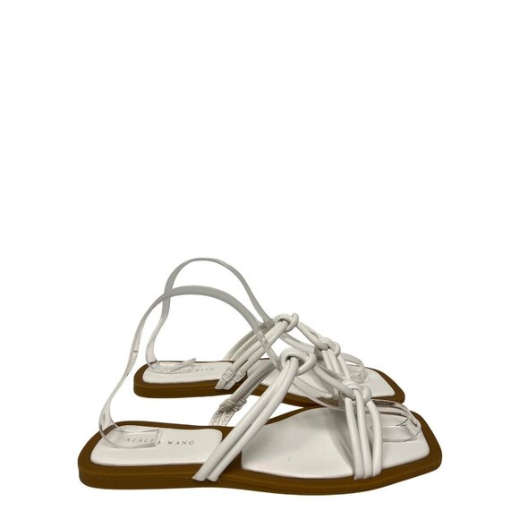 NEW Azelea Wang Women's Sandals Stetson White Slip On Flats Strappy Size 9 - Picture 5 of 7